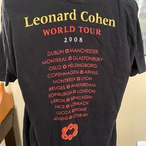 Leonard Cohen 2008 World Tour T-shirt. Size Large
